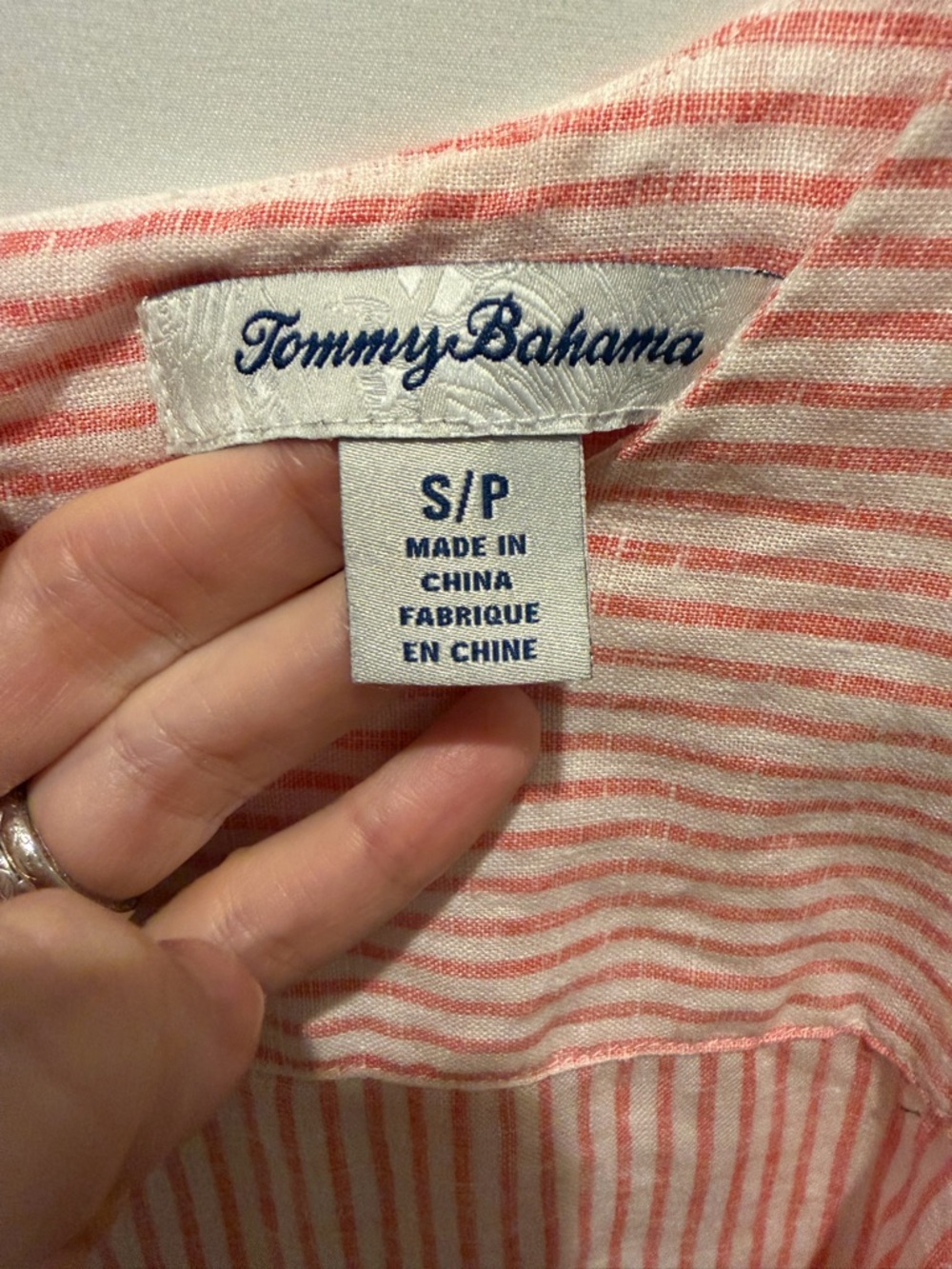 Tommy Bahama Pink & White Stripe Sleeveless A-Line Dress.size S 100%linen,spring - Picture 3 of 6